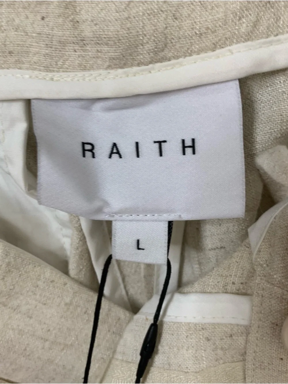 Raith Mens cami linen straight leg trouser in oatmeal L NWT